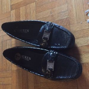 Size 7 Ralph Lauren crocodile flats